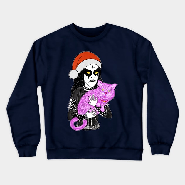 Christmas Metal Head Crewneck Sweatshirt by miskel